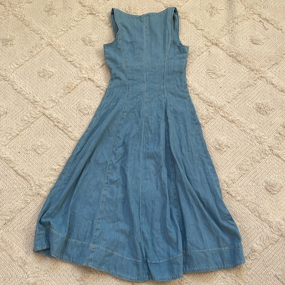 New Reformation Sebastian Denim Midi Dress - Picture 9 of 9